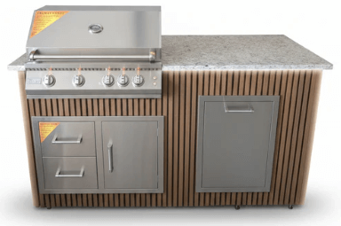 6-Foot Outdoor Kitchen Island – Kokomo Elite 32" Grill, Granite Countertop & Shiplap Siding | LP or NG