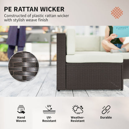 7-Piece Outdoor Sectional Sofa Set | All-Weather PE Rattan Patio Furniture with Coffee Table