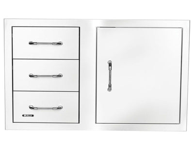 Bull 38-Inch Stainless Steel 3 Drawer Door Combo with Reveal