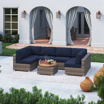 All-Weather Wicker 6-Person Outdoor Sofa Set