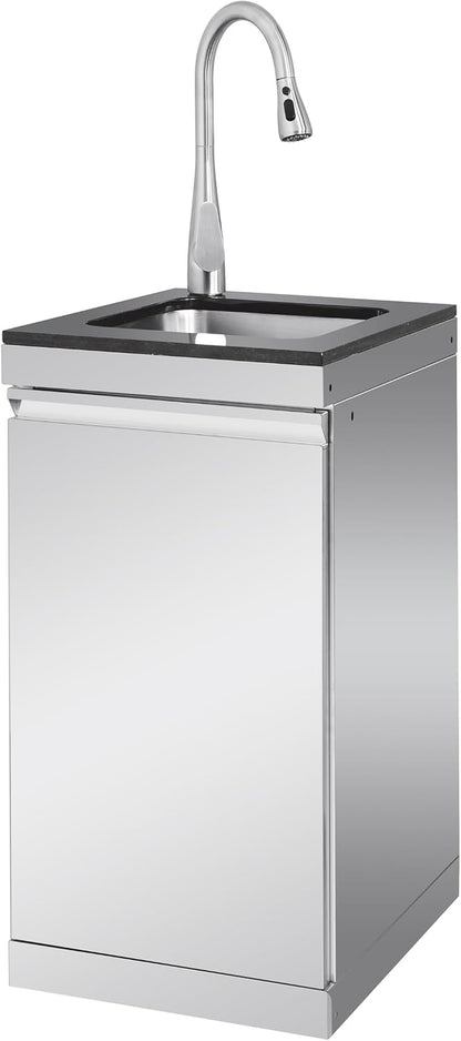 82-Inch 6-Burner Gas Grill 85,000 BTU Outdoor Kitchen Barbecue, Stainless Steel Grill Island with Sink, Storage Cabinets, and Wine Refrigerator,Backyard, Patio, Lawn, Silver (Silver, 82.4")