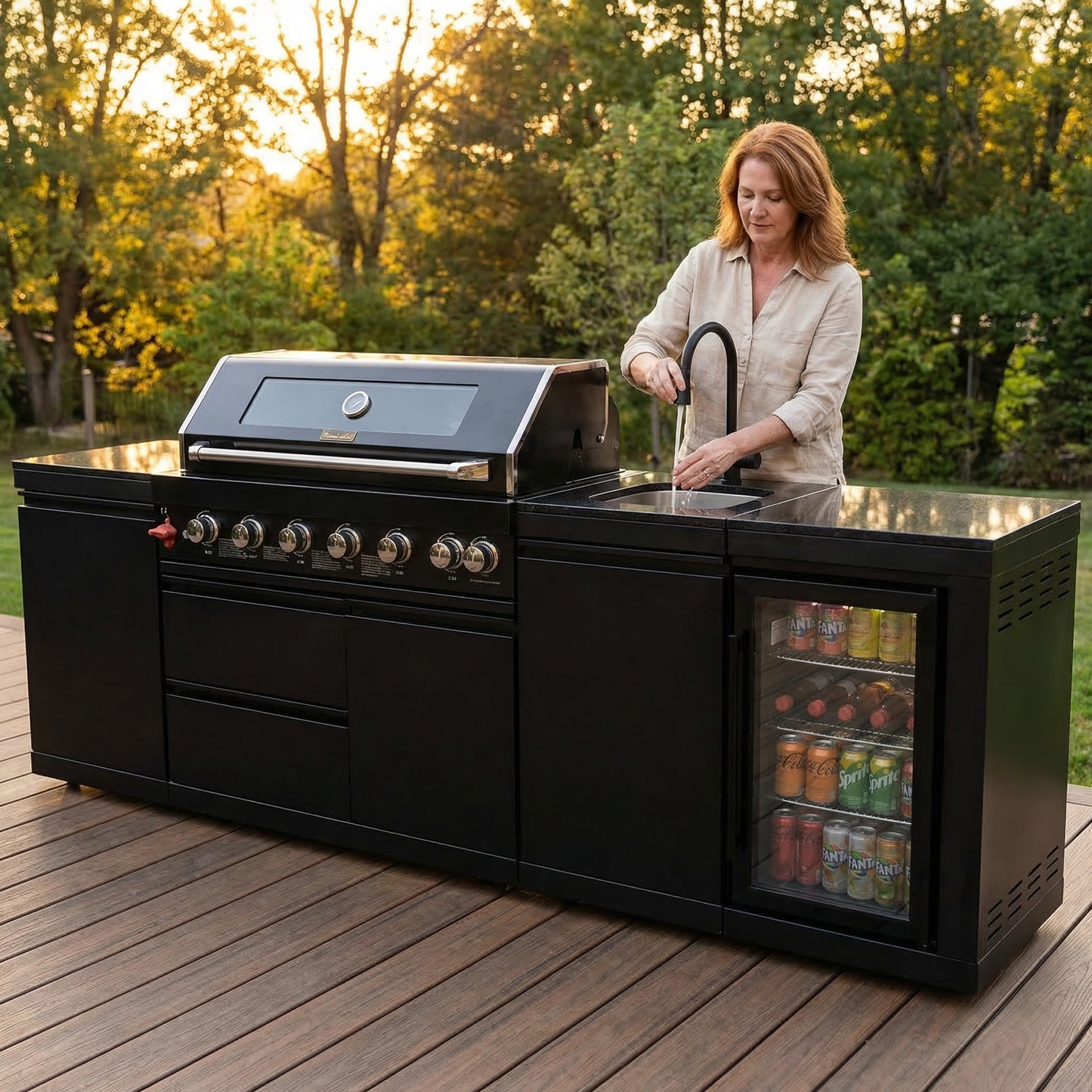 Deluxe Stainless Steel 6-Burner Outdoor Kitchen Grill
