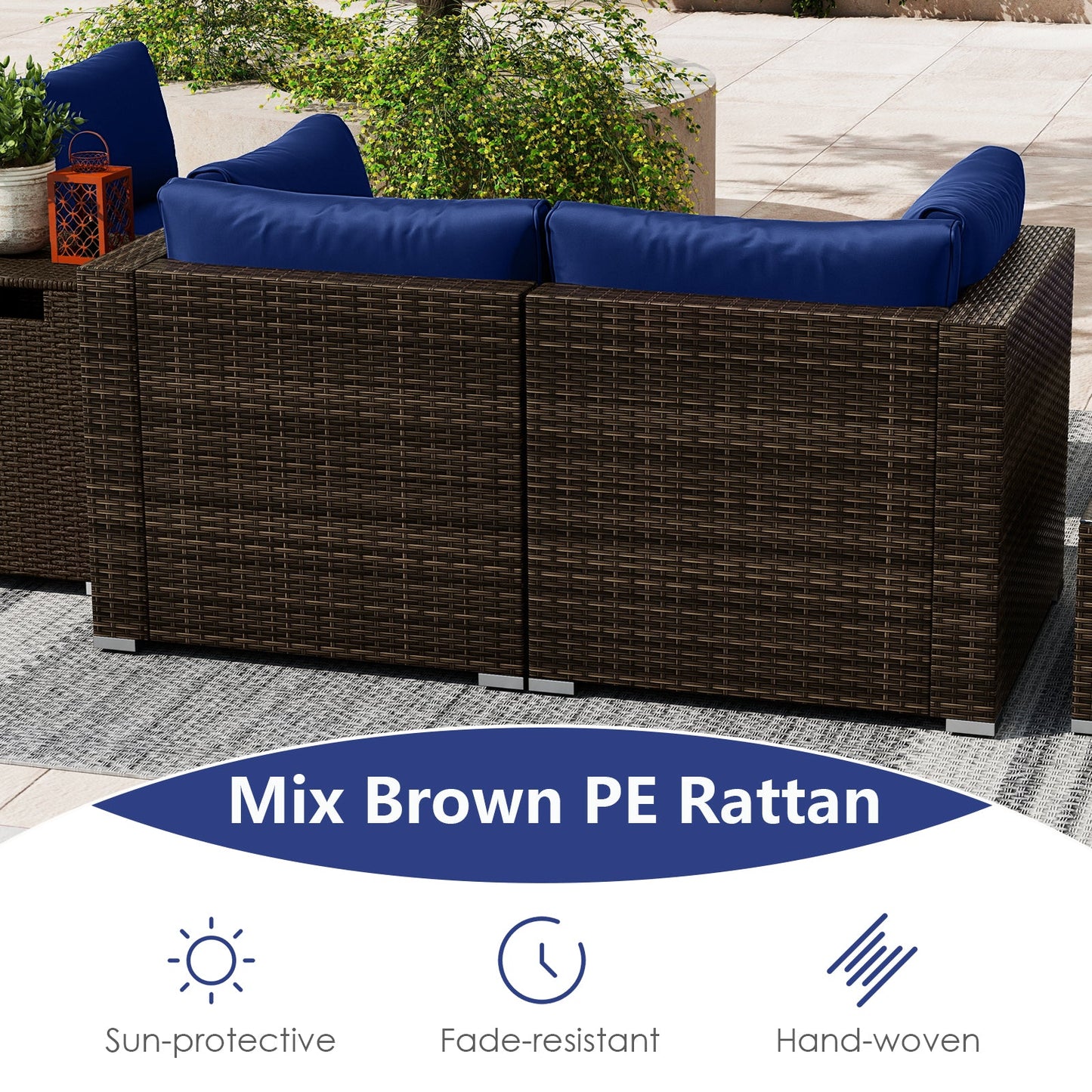 7 Pieces Outdoor Furniture Set with 32 Inch Fire Pit Table and Propane Tank Cover