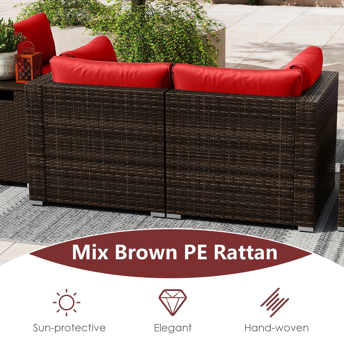 7 Pieces Outdoor Furniture Set with 32 Inch Fire Pit Table and Propane Tank Cover