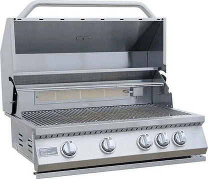 St. John 7’6" Outdoor Kitchen Bar Island – Kokomo 32" Grill, Fridge, 5 LED Lights & Bar Seating for 6–8