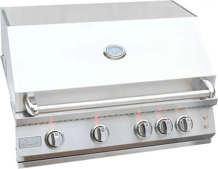 Kokomo Laser Cut Grate 32In Professional Built in Gas Grill 4 Burner/Back Burner, Lifetime warranty